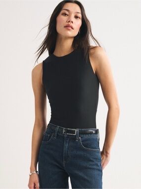 Abercrombie Sleeveless Black Crewneck BodySuit